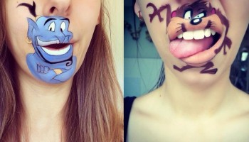 מעולה: אמנית מייק-אפ הופכת את הפה והסנטר שלה לדמויות מצוירות מפורסמות