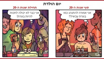 6 הבדלים בין החיים בתחילת שנות ה-20 לסוף שנות ה-20 בסדרת איורים מצחיקה