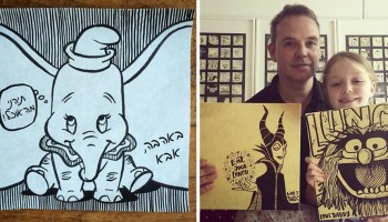 האבא הזה מחביא איורים מדליקים בשקית האוכל של הבת שלו בכל בוקר כבר יותר מ-3 שנים