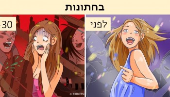 11 איורים מצחיקים שמציגים את ההבדלים בחיים לפני ואחרי גיל 30