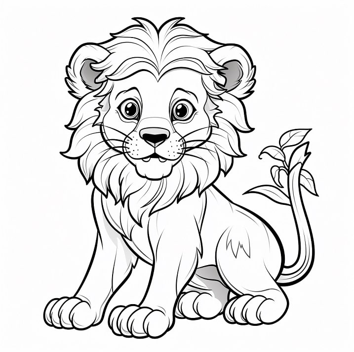 ציורים חמודים של חיות - אריה 1