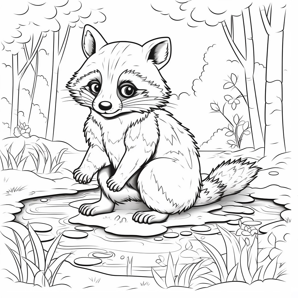 ציורים חמודים של חיות - דביבון 1