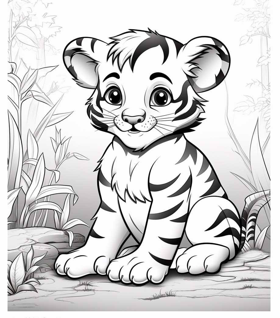 ציורים חמודים של חיות - טיגריס 1