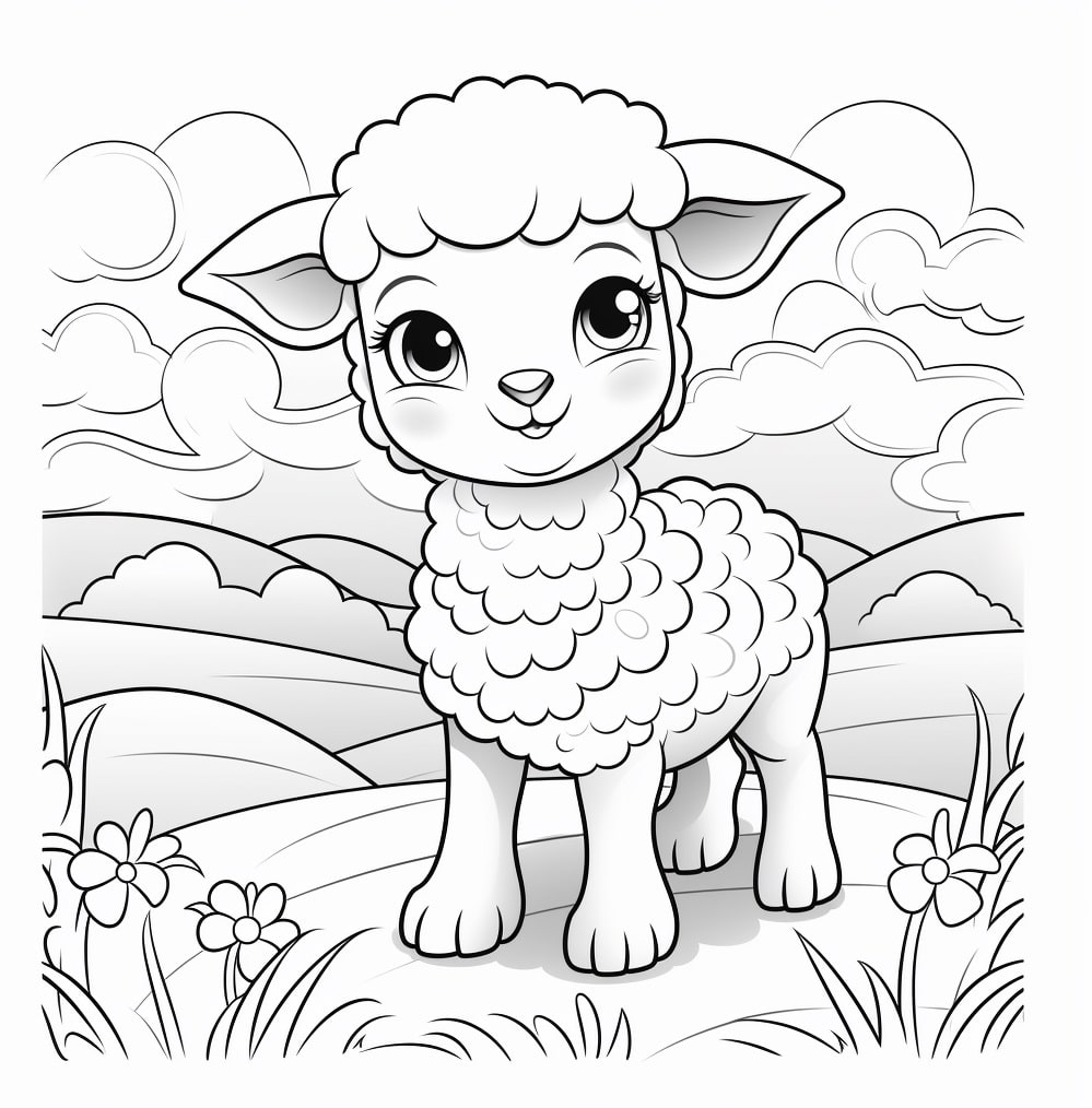 ציורים חמודים של חיות - כבשה