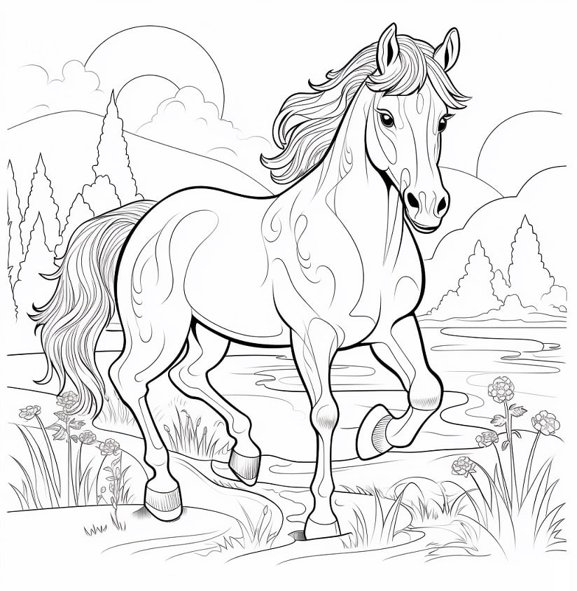 ציורים חמודים של חיות | סוס 1