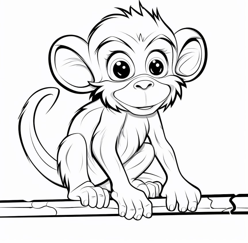 ציורים חמודים של חיות | קוף 1